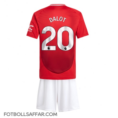 Manchester United Diogo Dalot #20 Hemmadräkt Barn 2024-25 Kortärmad (+ Korta byxor)